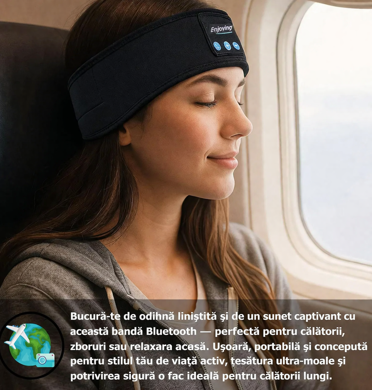 Headband cu Bluetooth pentru relaxare și sport