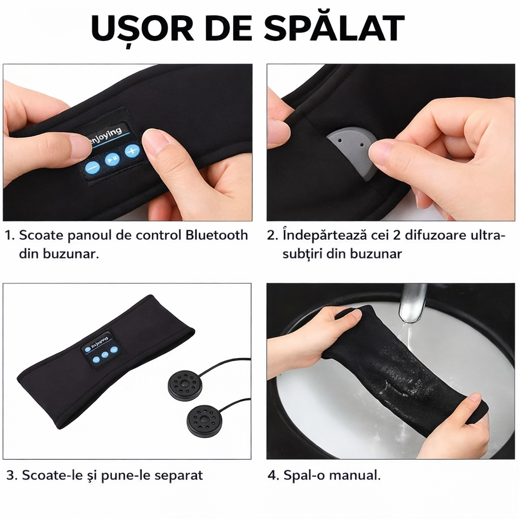 Headband cu Bluetooth pentru relaxare și sport